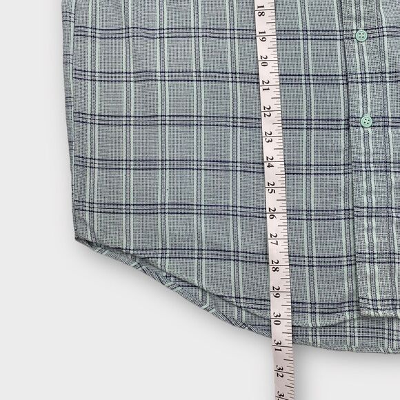 VINTAGE 70s Levis Shirt Mens Medium Mint Green Check Silver Label Button Up BigE - Picture 11 of 13